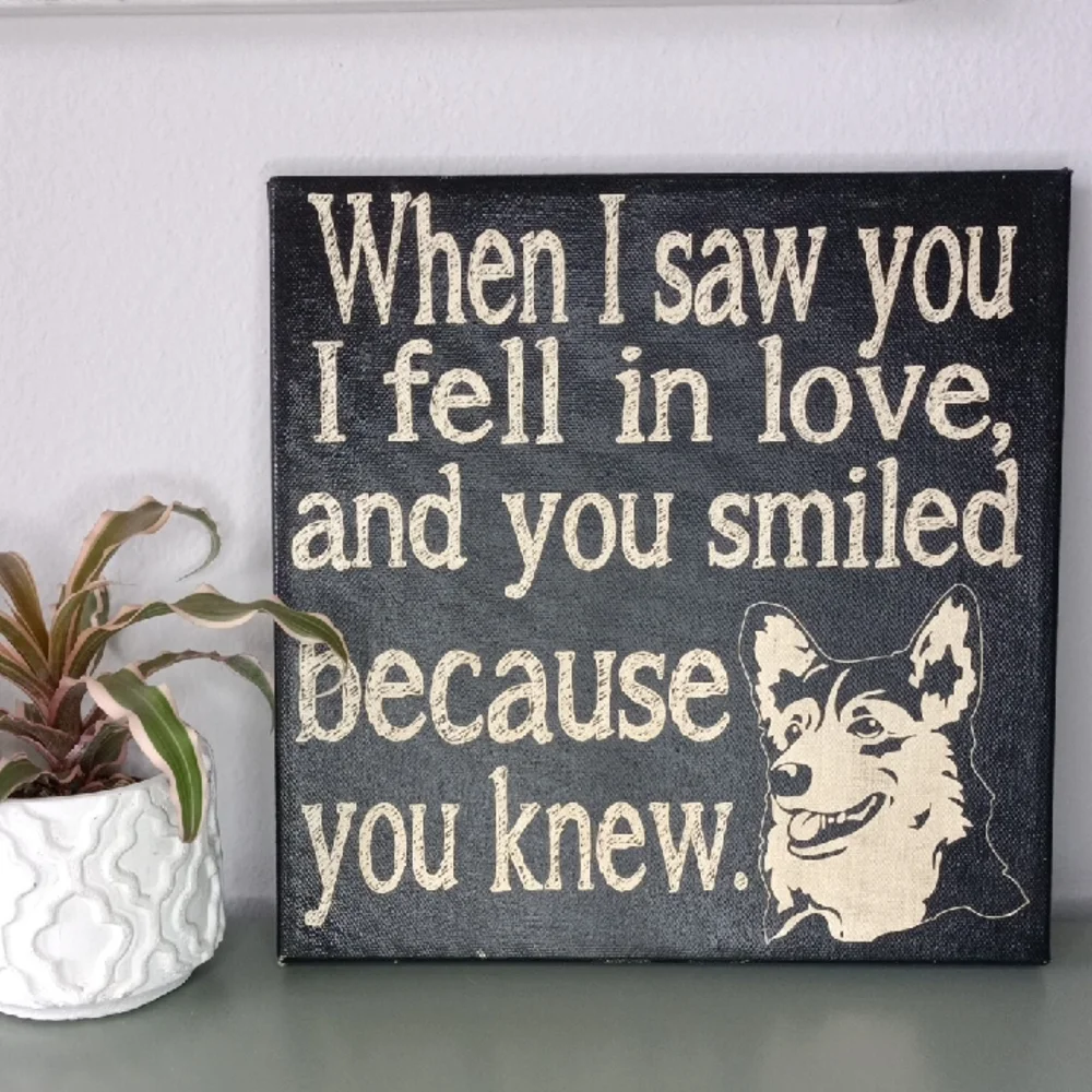 Canvas Love Quote Dog Puppy 10X10  Wall Decor